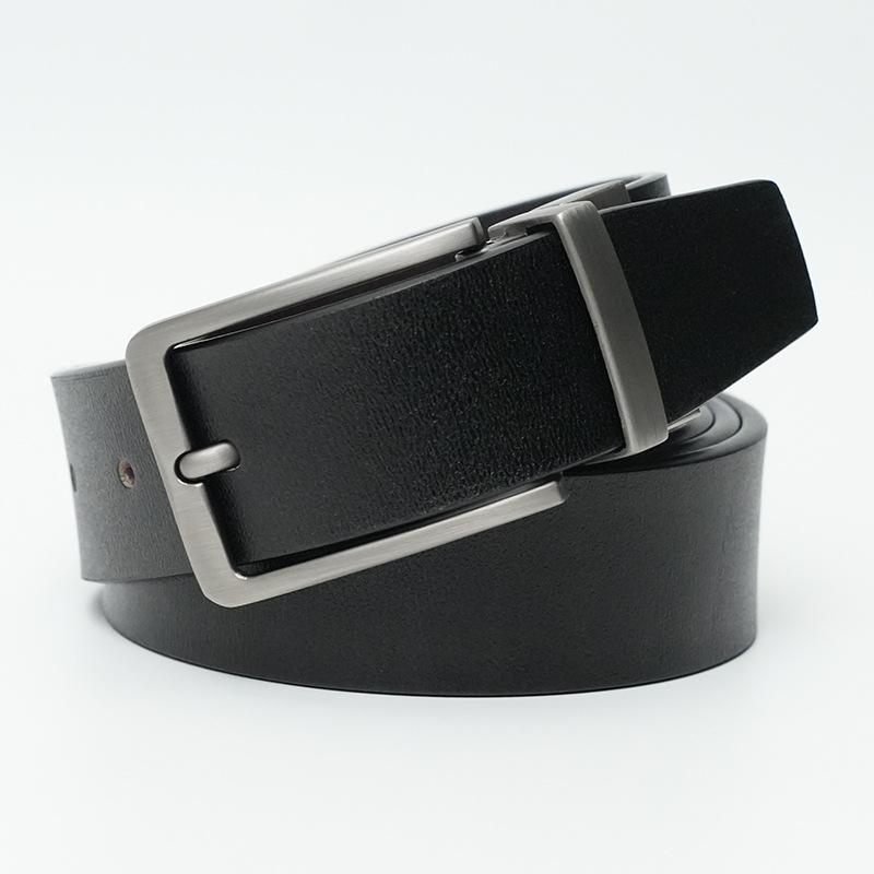 New Men's Rotary Pin Buckle Cowhide Waist for Men with Fashionable Business Leather Belt Casual Simple Jeans Belt Men