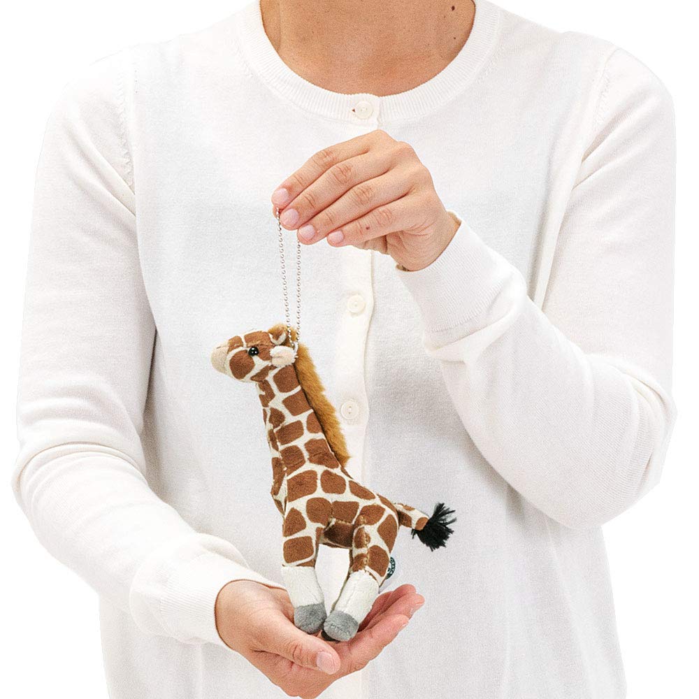 COLORATA Giraffe Plush Mascot Wild Animal with Cute Animal Keychain Doll Gift Christmas Present (Realistic Chain) (Twice Tested) /