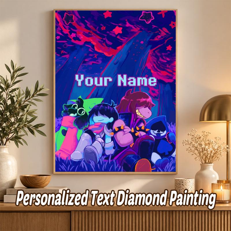 Undertale Custom Name Text 5D Diamond Painting Kit DIY Full Drill Diamond Art Decoration
