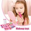 Kinder-Schminkset für Mädchen mit Prinzessinnen-Motiv, echtes, waschbares Kosmetikspielzeug, ausklappbares Notizbuch, Make-up-Palette mit Spiegel, sichere, ungiftige Geburtstagsgeschenke für Mädchen