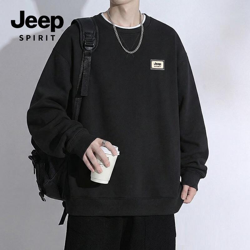 JEEP SPIRIT Men's Versatile Crew Neck Sweatshirt
