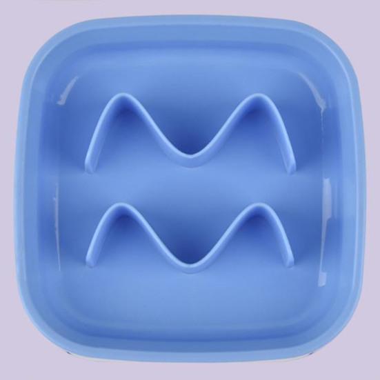 Slow Feeding Pet Bowl Anti-Choking Design Spill-proof Deep Pet Food Dish Square Pet Slow Down Eating Bowl