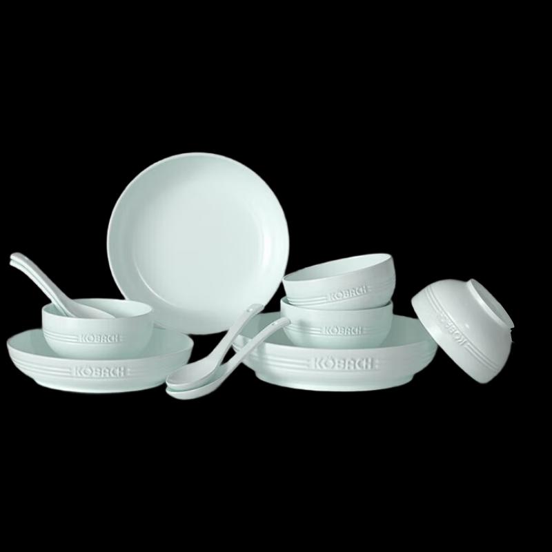 KOBACH Celadon 11-Piece Ceramic Dinnerware Set