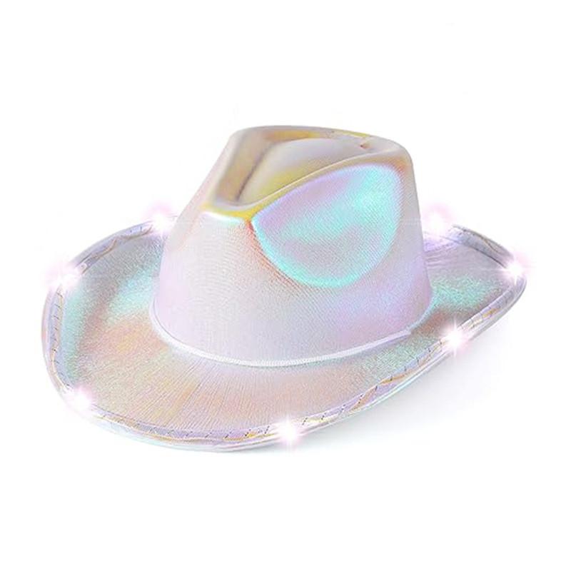 Lighted Fun Cowboy Hat Fixed Shape Halloween Christmas Party Gatherings Supplies