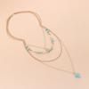 Multi-element Combination Necklace, Good Luck Number 1 Turquoise Cross, Multi-layer Jewelry