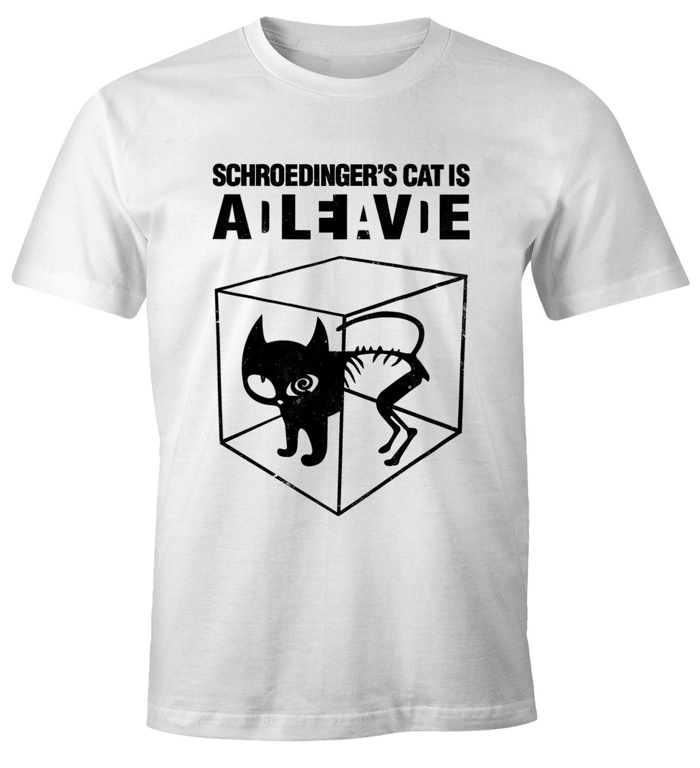 Футболка «Человек-кот Шрёдингера» Забавная футболка Материал 100% хлопок Дышащая Удобная Машинная стирка Повседневные Свободные топы Новое поступление L