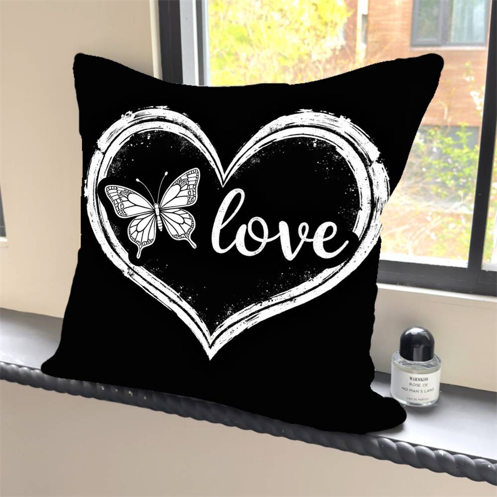 1PC Luxury Pink Cute Butterfly Pillow Case Square  Bedroom Sofa Leisure Comfort Cushion Car Home Decoration Pillowcase 40x40