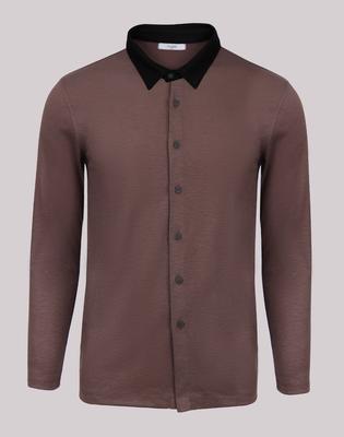 IKALOOK Men'S Collared Color Block Spring/Autumn Long Sleeve T-Shirt Tee105