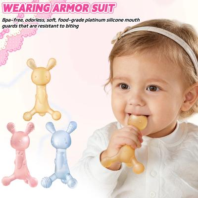 Baby Teething Toys For Babies 0-6 6-12 Months, Silicone Giraffe Teethers  Toys, Soft-Textured Chew Toys