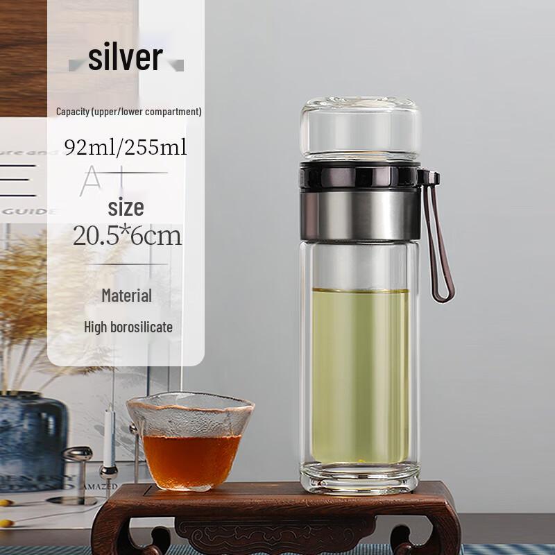 DKADI Double-Layer Glass Tea Infuser Mug