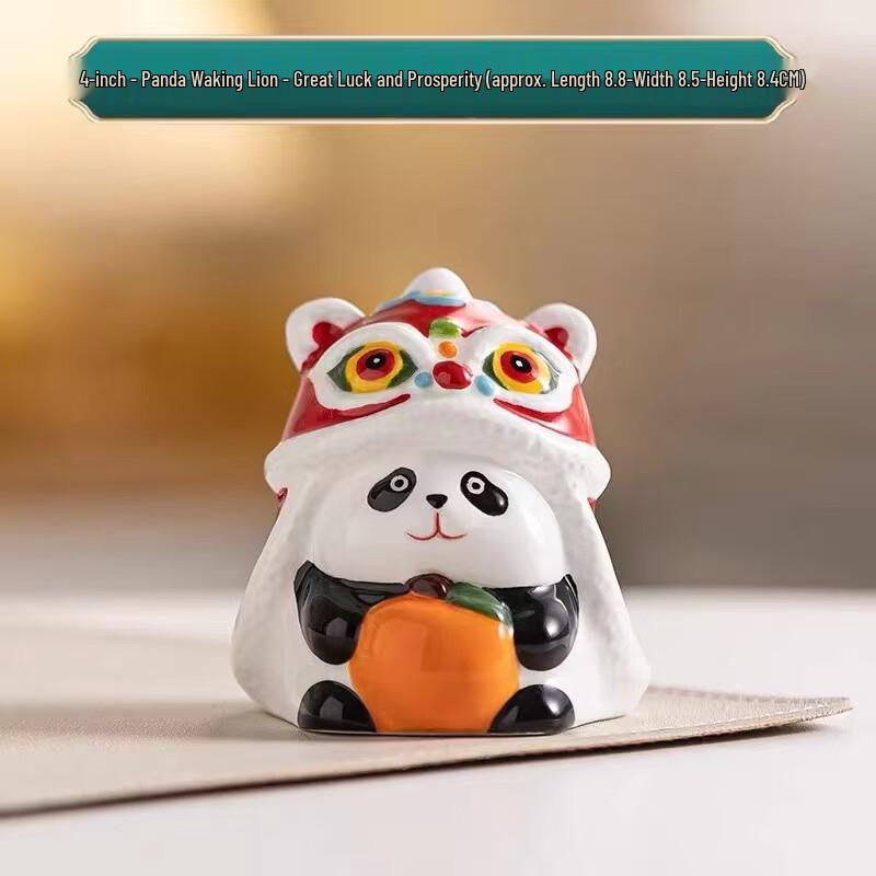 Bangu Mountain Ceramic Lucky Cat & Panda Figurines
