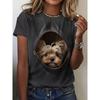 Cartoon animals funny women's T-shirt cartoon characters cute 3d printing T-shirt casual short-sleeved top