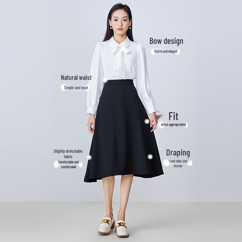 Women's Chiffon Bow Long Sleeve Professional Blouse