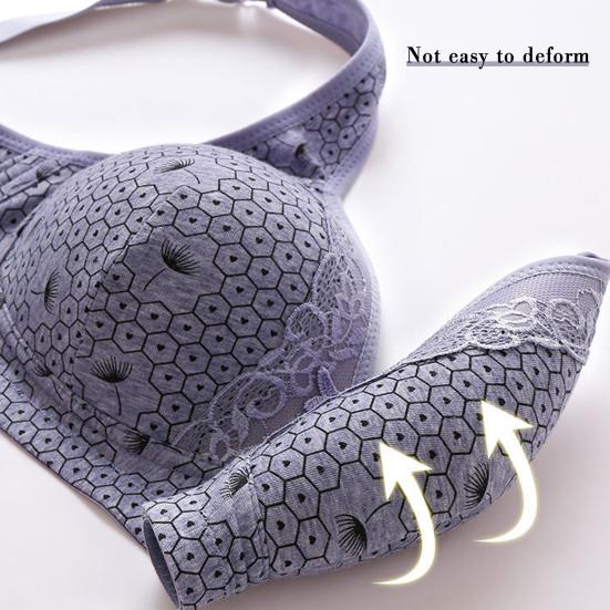 Women Bra Lace Seamless Wide Elastic Strap Solid Color Shockproof Push-up Anti-snagging Mesh Wireless Seamless Yoga Daily Bra