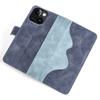 For iPhone 15 Dual-color Splicing Magnetic Clasp PU Leather Wallet Phone Cover Drop-proof Case