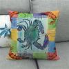 Beautiful watercolor crab marine animal Digital printing short plush pillow covers for car sofa office cushion cover home goods