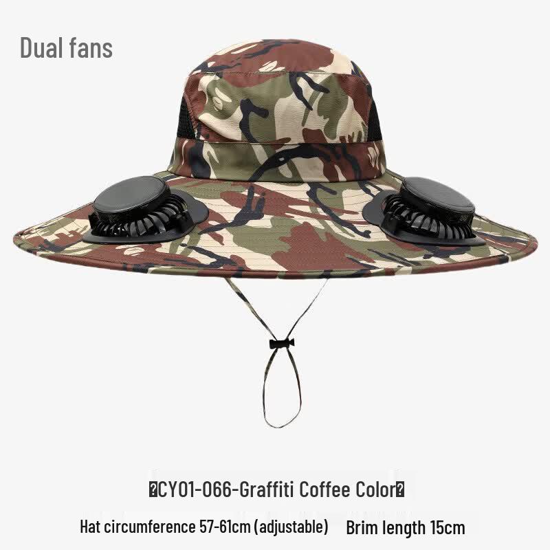 Solar Charging Dual Fan Sun Hat