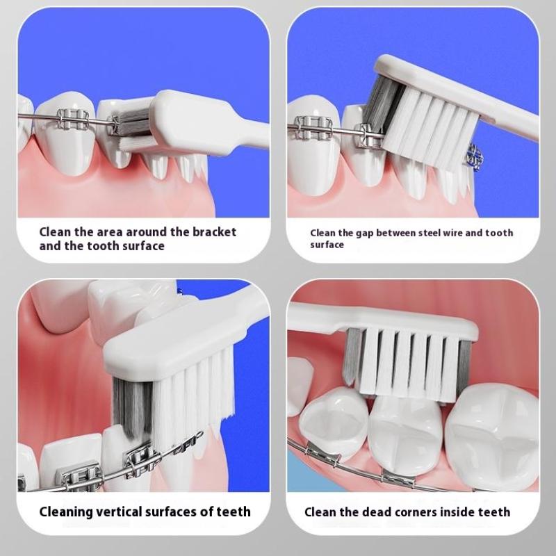 1Pcs Toothbrush Clean Braces Dental Tooth Brush Ultra-Fine Soft Bristle Toothbrush Oral Care Removable Folding Storage Design