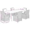 Vidaxl 7-Cz. Garden Furniture Set With Cushions, Black, Poly Rattan