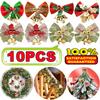 10-1PC Fiocco di Natale con piccola campana Ghirlande di Natale Ciondolo appeso Mini fiocco Ornamento fai da te Artigianato Regalo Decorazione di Capodanno