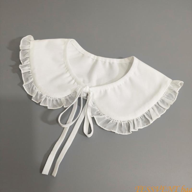 Detachable False Collar Oriental Yunjian Accessory Chinese Bride Aesthetic Flower for Lady Girl Half Shirt Collar F42A