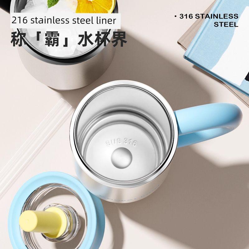Cooking Emperor Large Capacity Insulated Cup Giant Ice Cup Women's New Cold-Keeping Car-Mounted Stainless Steel Straw Water Cup