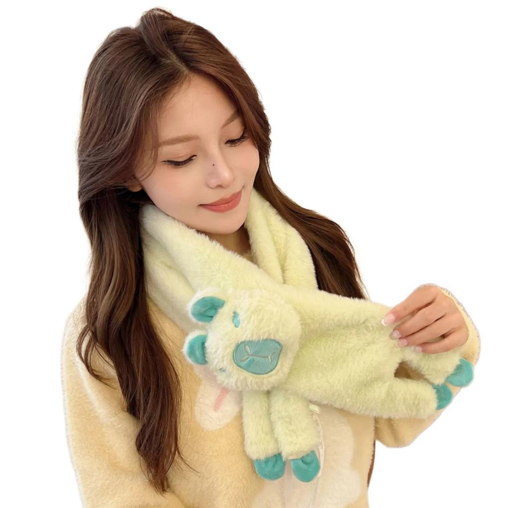 Plush Capybara Scarf Winter Warm Furry Neckerchief Cartoon Neck Gaiter Neck Warmer Stylish Neck Scarf for Adult Student