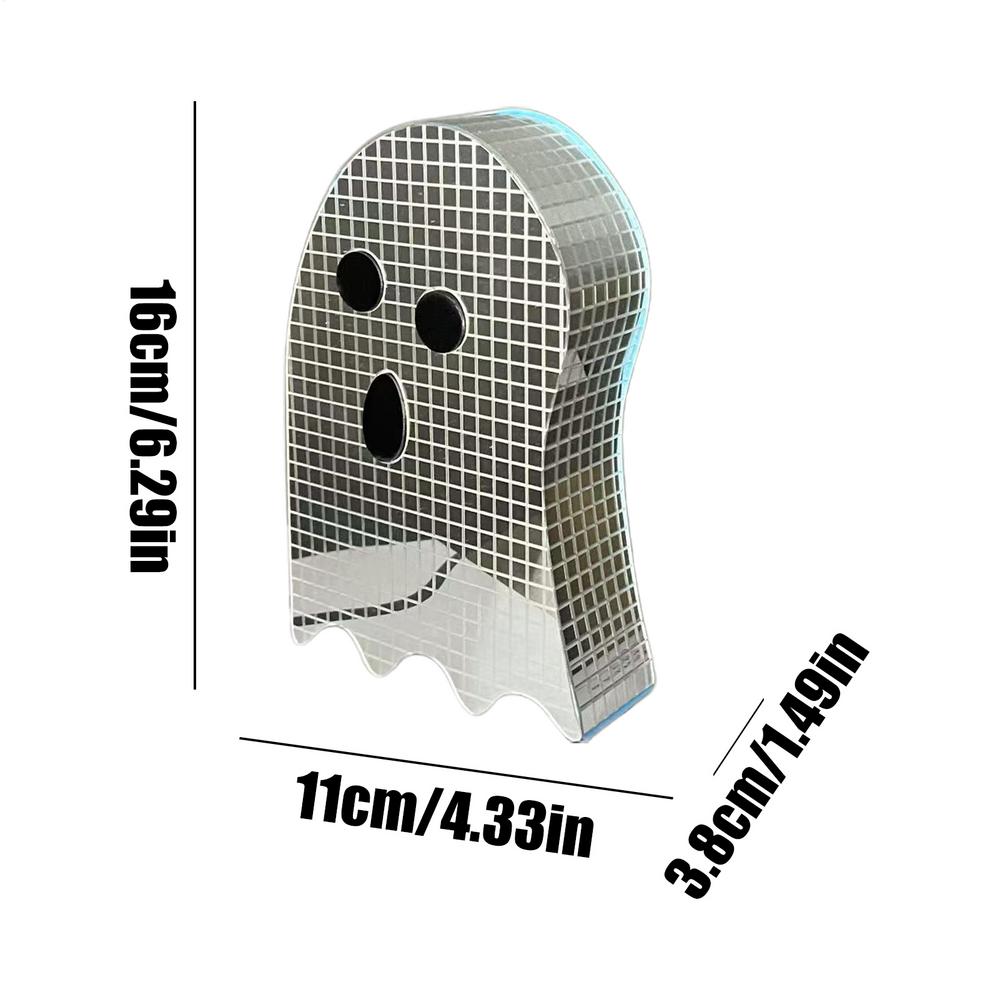 Halloween Ghost Decorations Halloween Acrylic Mirror Disco Ghost Decor Reflective Figurines For Holiday Indoor Kitchen Bar