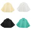 Classic Polyester Blouse With Bubble Sleeves For Women Spring Fashion