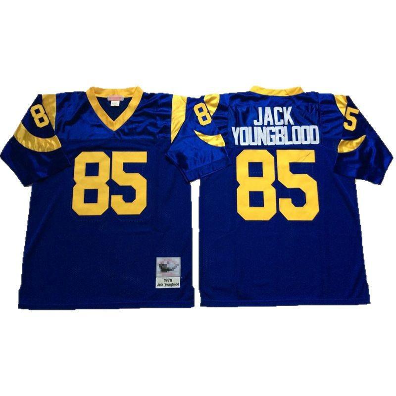 Mens Retro Rams Football Jersey Embroidered Hall Of Fame Tribute Training Uniform American Fans