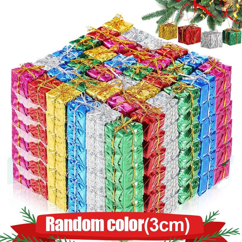 12–120 Stück Mini-Geschenkboxen, Anhänger zum Aufhängen am Weihnachtsbaum, bunte Schaumstoff-Geschenkbox, Ornamente, DIY, Neujahrsparty, Heimdekoration
