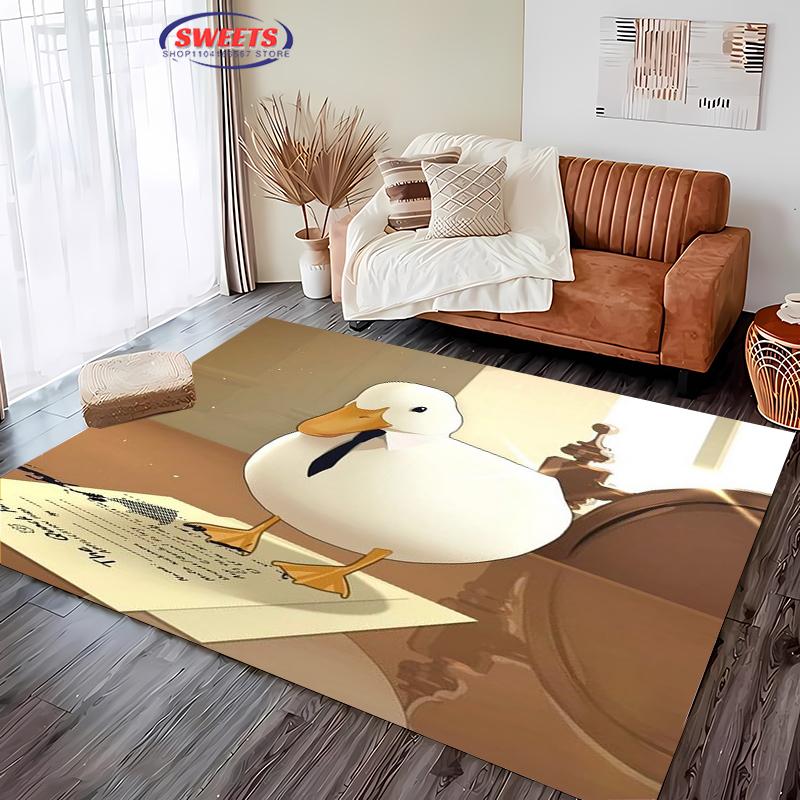 Nová příchozí ! Humorný kachní koberec pro domácí obývací pokoj dětský pokoj, rohožka k pohovce, podlaha do kuchyně, protiskluzový dekorativní koberec, pěkný dárek