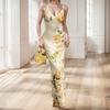 Women Summer Vacation Casual Print Spaghetti Strap Slim Fit Sexy Long Dress