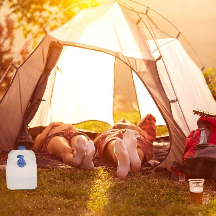 Relaxdays Jerrycan jerricane bidon d’eau robinet bouchon réservoir 10 L sans BPA camping voiture festival, blanc