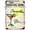 SQDGLZDrink Specials Metal Sign Vintage Plaque Plate Wall Decor For Pub Bar Cocktail Recipes Tin Sign Whiskey Menu Poster