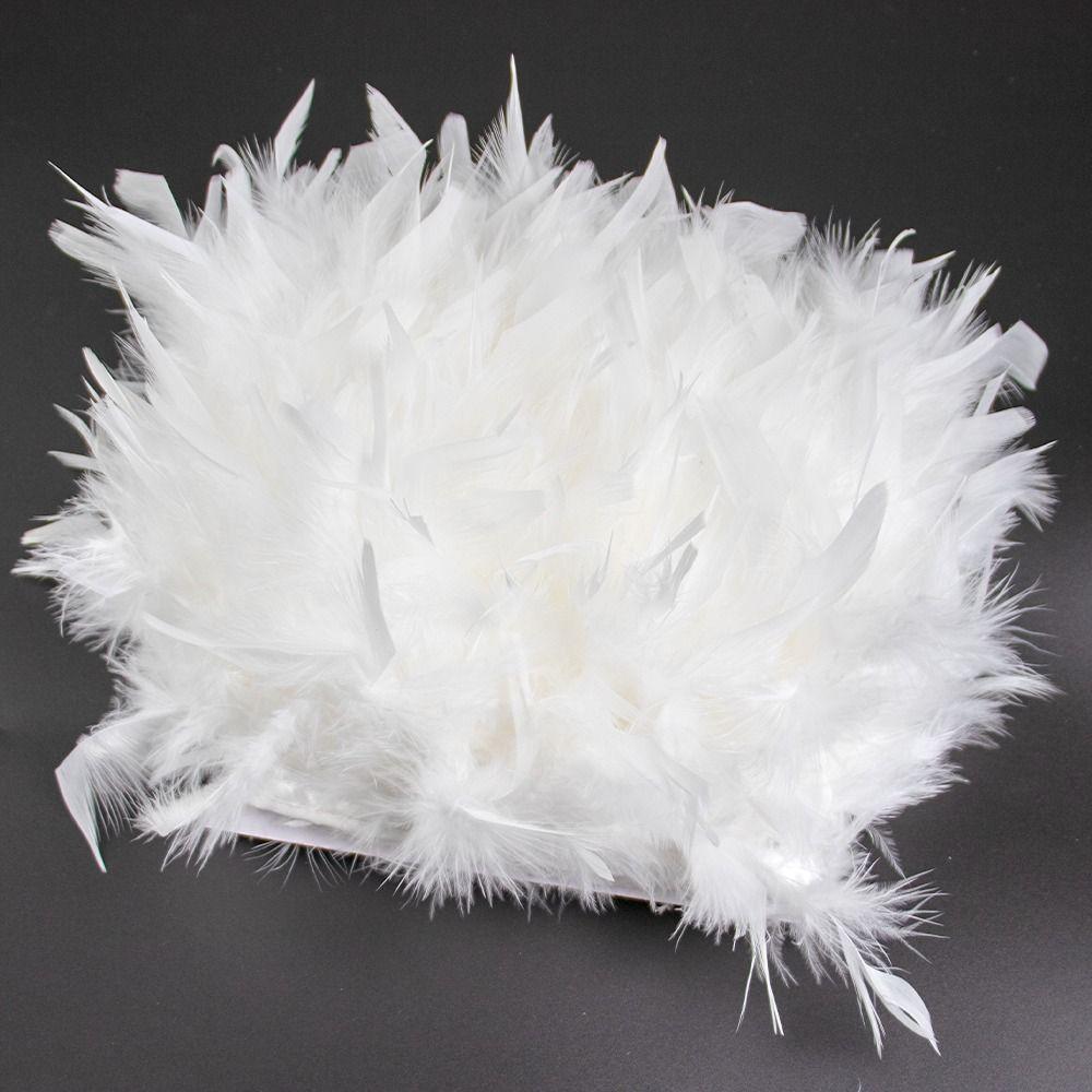 1 Meter Sewing Decoration Natural Turkey Feathers Ribbon Tassel Apparel Fabric Feathers Trim