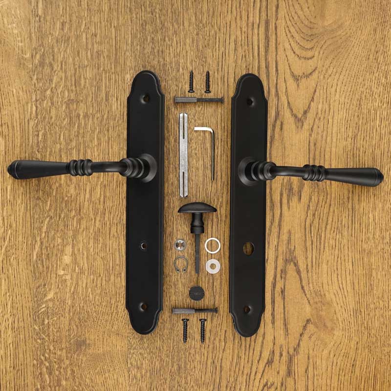 DEVON door handle with WC 72 BLACK plate