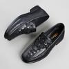 Fashion Genuine Leather Mens Loafers Moccasins Stylish Man Casual Shoes Handmade Formal Slip On Flats Crocodile Pattern Male Boat Shoes