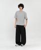 SIGNATURE Multi-Tuck Wide Slacks [Black Stripe]