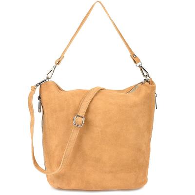 Italian Leather Bag Purse Natural Suede