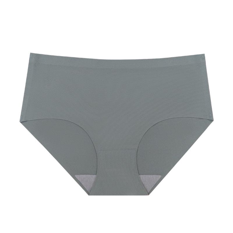 

Women s Mid-High Waist Seamless Ice Silk Panties with Cotton Crotch - Comfortable, Full Coverage, Hip Lifting Triangle Design S