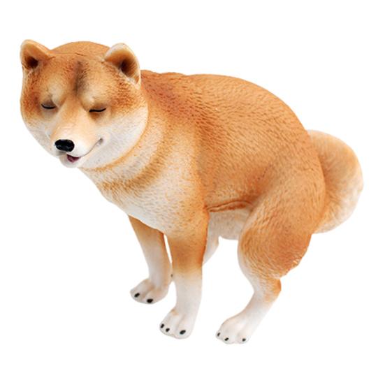 Simulated Dog Model PVC Sleeping Pooping Pug Shiba Figurine Statue Sculpture Home Office Desktop Decoration Ornament Kids Educational Animal Toy