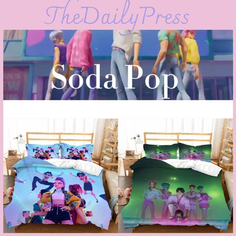 Hunters Kpop Demon Digital Print Duvet Cover Pillowcase Set Bedroom Bedding