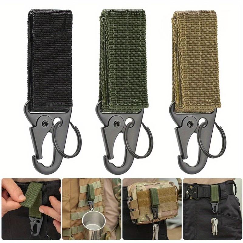 4Pcs Multifunction Tactical Hanging Buckles Nylon Webbing Belt Triangle Buckle Climbing Tool Accessory Carabiner Keychain.