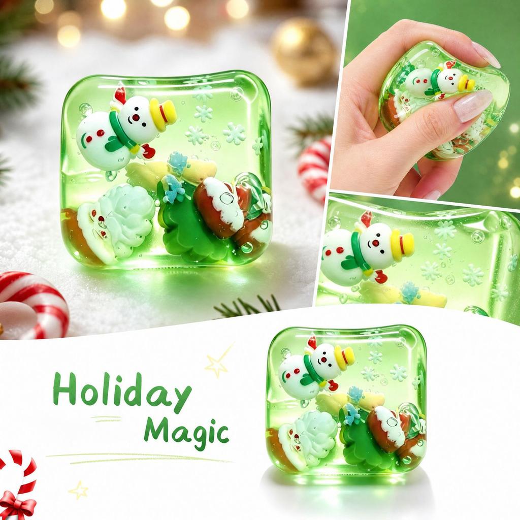 Christmas Square Toy 4.5 cm Stress for Sensory Play
