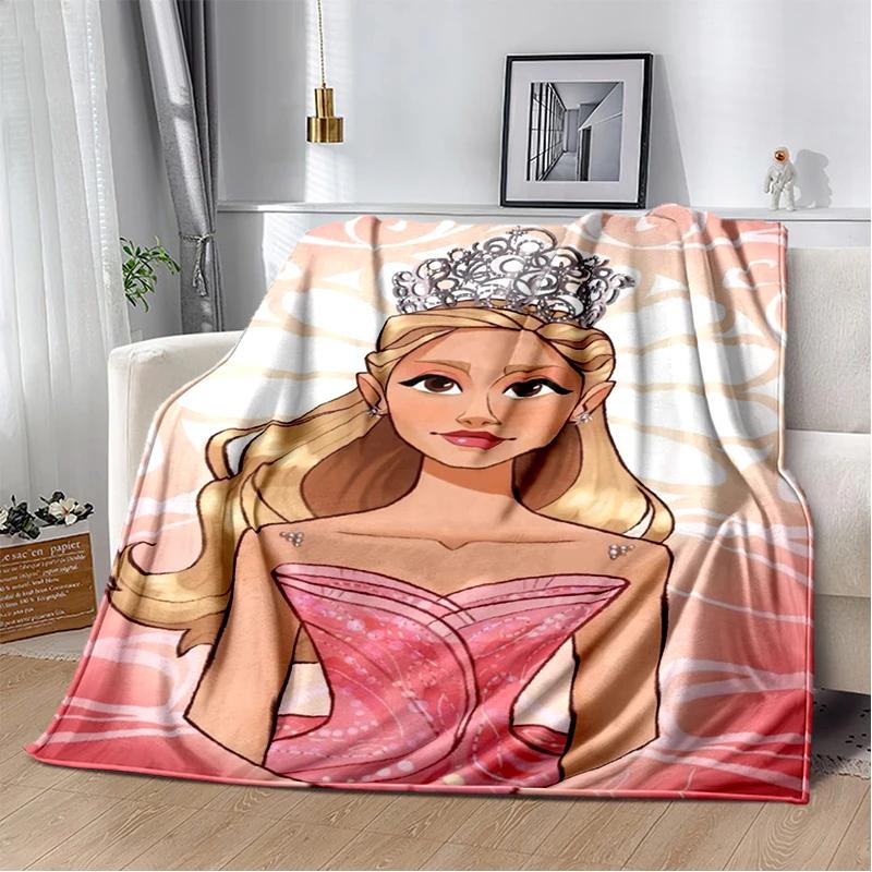 3D Glinda Musical Movie Wicked Cartoon Soft Plush Blanket,Flannel Blanket Throw Blanket for Living Room Bedroom Bed Sofa Cover