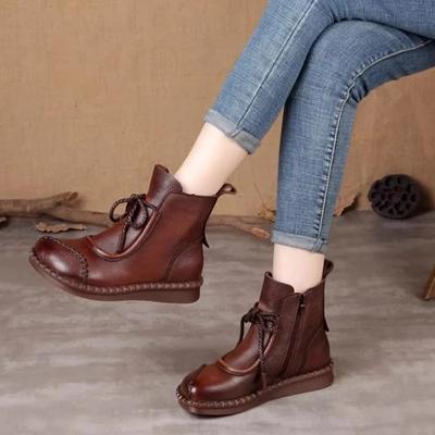 Shoes for Women 2024 Fashion Cross-tied Women's Boots Daily Boots Women Hot Sale Round Toe Comfortable Flat Shoes Ankle Boots