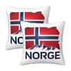 Norway Flag 2 Pcs Square Pillowcase Pillow Cover Cushion Decor Comfort Throw Pillow For Home Living Room