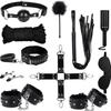 Erotic  Set Sexy Leather Plush Sex Toys Bondage Kit Handcuffs Feather Blindfold Flirt Exotic Accessories Couples Adult Games
