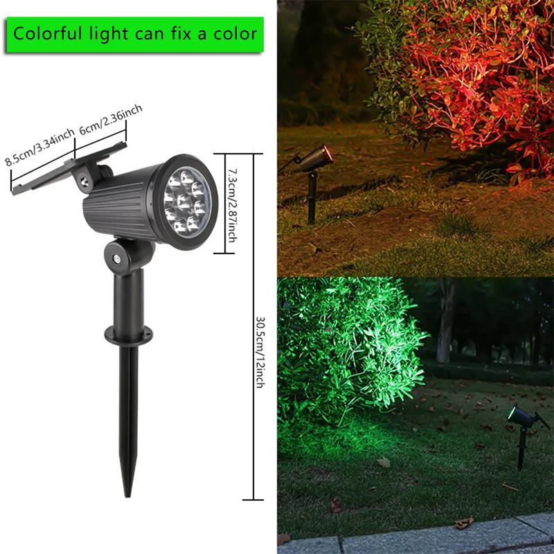 9LED Solar Garden Spotlights Outdoor RGB Landscape Lamp with Waterproof Dimmable Brightness Control for Yard Pathways & Driveway